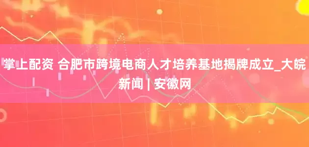 掌上配资 合肥市跨境电商人才培养基地揭牌成立_大皖新闻 | 安徽网